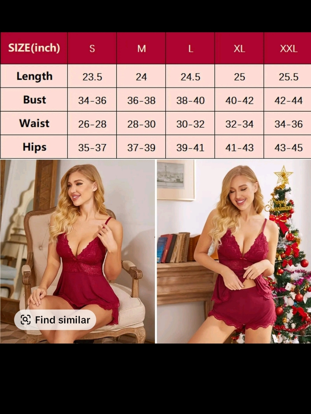(New) Delicate "Pink" Lace Sleep Camisole/Shorts Set.  (Red Pics ONLY) For Info. - Picture 7 of 8